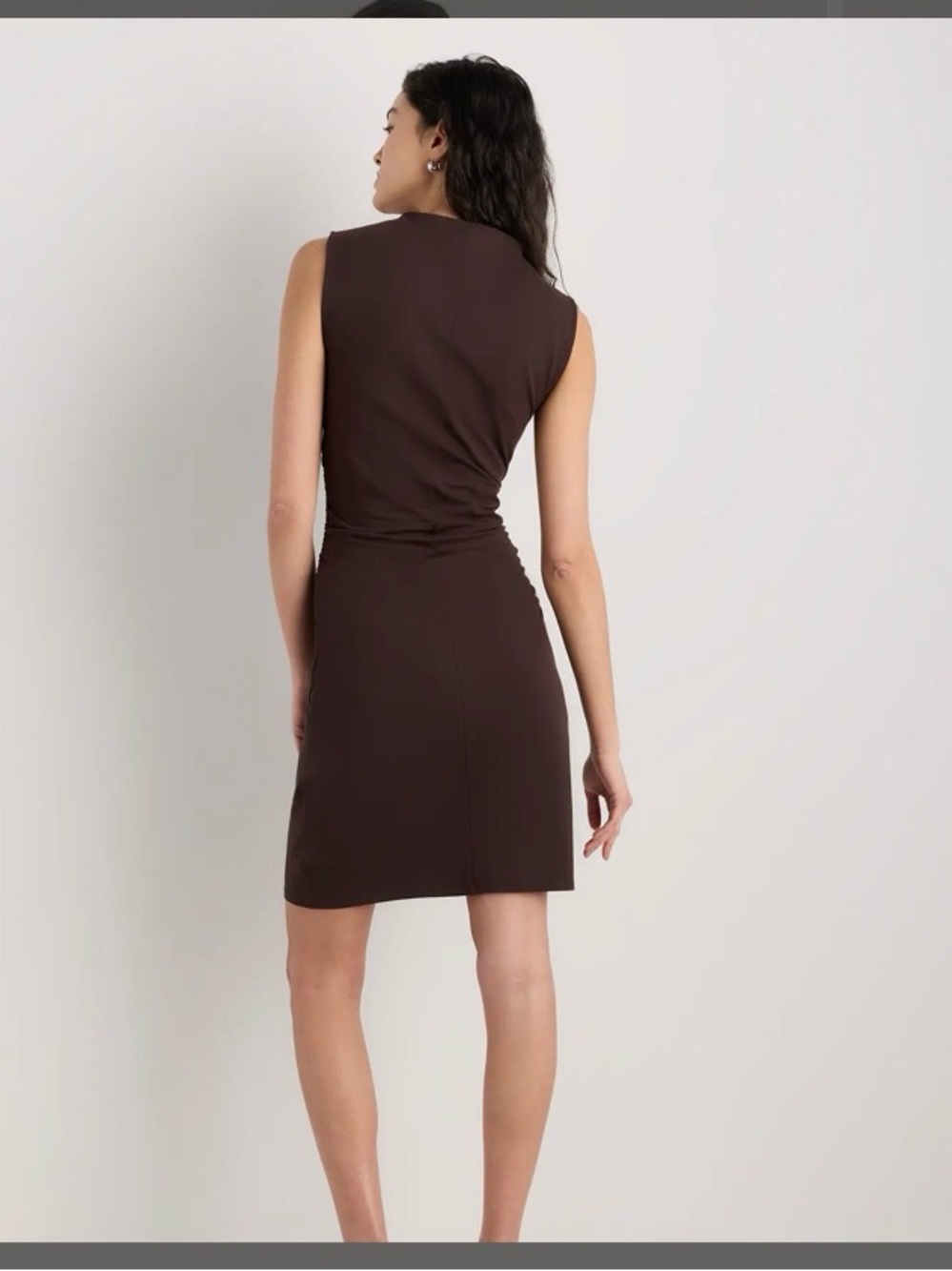 Quince Stretch Cotton Jersey Mock Neck Mini Dress - Picture 2 of 6